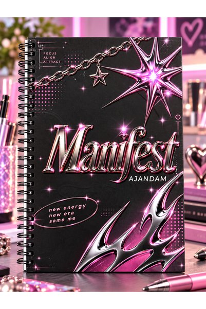 mcolor Manifest Agenda 17X24 cm Spiral Bound Hard Cover Patterned Notebook