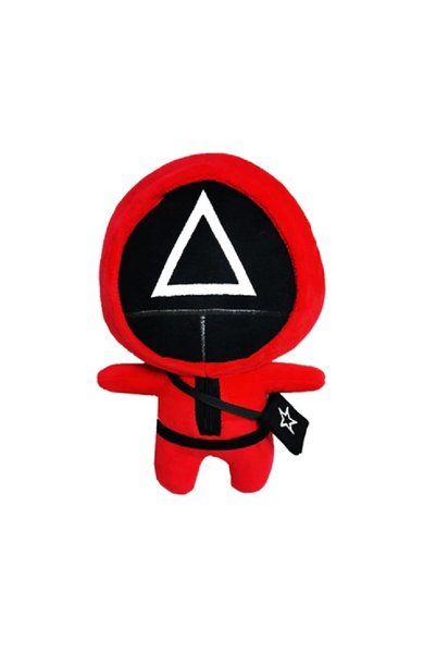 OEM Jucărie de plus, Squid Game, 13 cm, triunghi, rosie – jucărie de colecție
