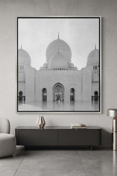 Jasmine Art Sheikh Zayed Grand Mosque Architecture Wall Art | Portrait Framed...