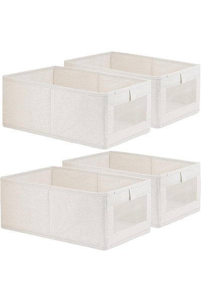Generic 4 Pcs Linen Closet Organizers and Storage Foldable Clothing Bins Larg...