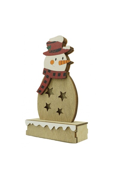 OEM Decorațiune luminoasa, Om de zapada, maro, lungime: 10 cm, latime: 5 cm, ...