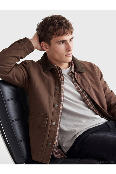 LC Waikiki Peak New Season Brown Loose Fit Men's Jean Jacket
