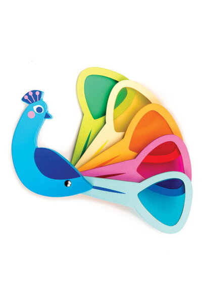 Tender Leaf Jucarie educativa, Paunul colorat, Toys - Peacock Colours, din le...