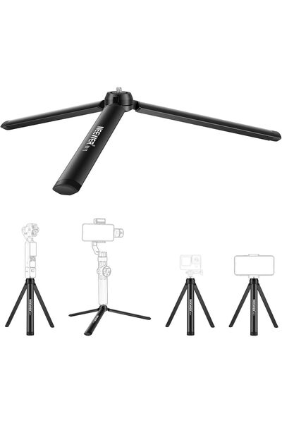 NEEWER حامل ثلاثي القوائم معدني صغير لكاميرات GoPro وInsta360 وDJI، حامل طاول...