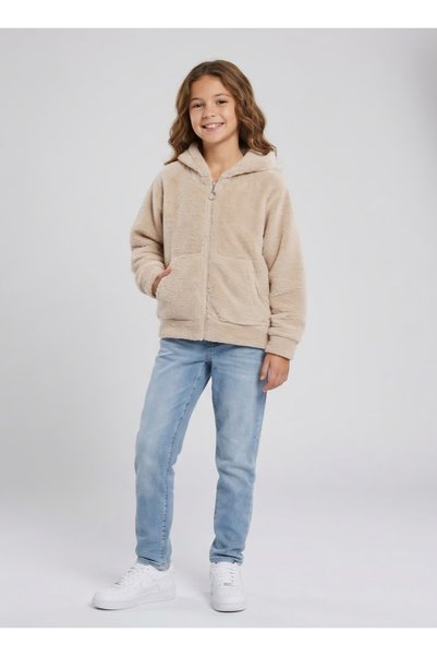 mb kids Plush Basic Hooded Children's Winter Cardigan 6-10 Years