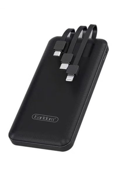 Earldom PB-41 10000 mAh Power Bank With 3 Wire In-Built Charging Cable And LC...