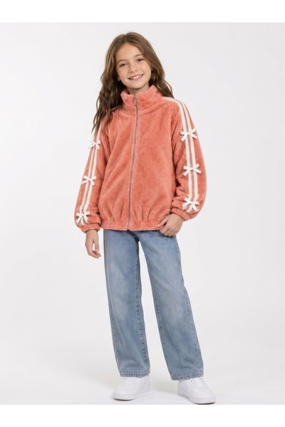 mb kids Plush Ribbed Turtleneck Children's Winter Cardigan 6-10 Years Old