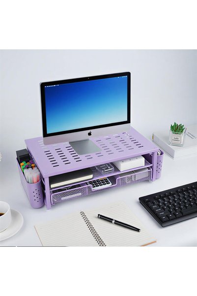 ATİKHOME Desk Organizer and Accessories,2-Tier Computer Monitor Stand Riser w...