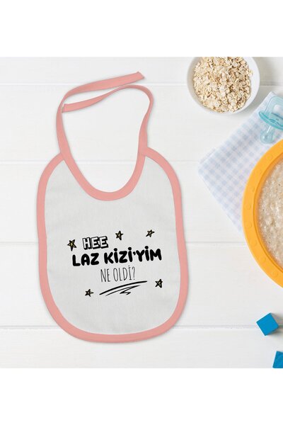 Bk Gift Bk Kids I'M a Girl Designed Pink Baby Food Bib-1