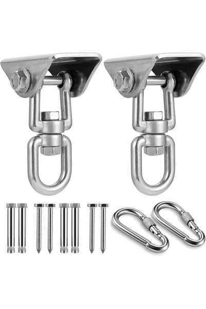 KASTWAVE Hammock Hanging Kit Heavy Duty Stainless Steel Hanging Kit 360°Rotat...