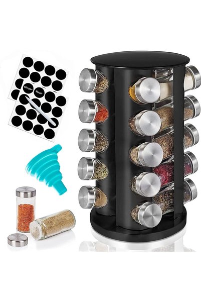 GENERAL U HOOME Revolving Countertop Spice Rack with 20 Jars,5 Tier Spice Con...