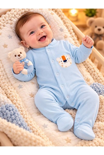 Sönmez Baby TONTİK KAPLAN MEVSİMLİK PAMUKLU PENYE TULUM ERKEK BEBE TAKIM
