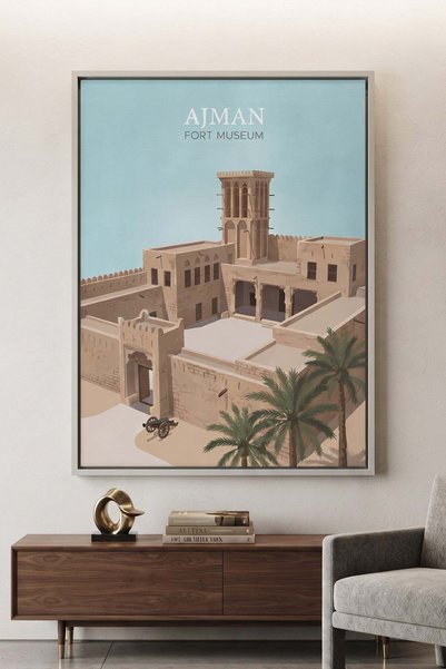Jasmine Art Ajman Fort Museum Architecture Wall Art | Portrait Framed Canvas ...