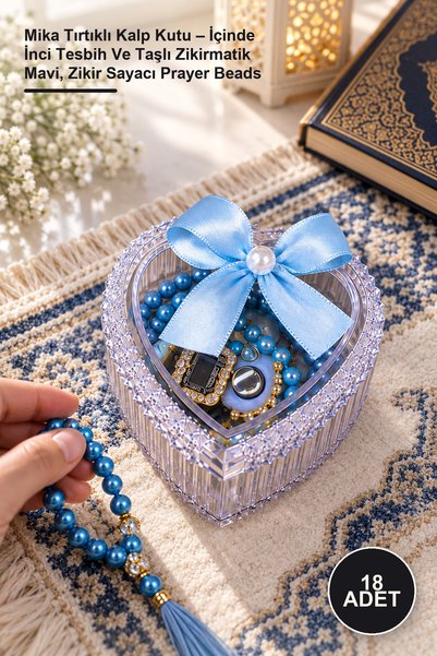 Yenilig 18 Pieces of Mica Serrated Box – Inside the Box, Pearl Prayer Beads a...