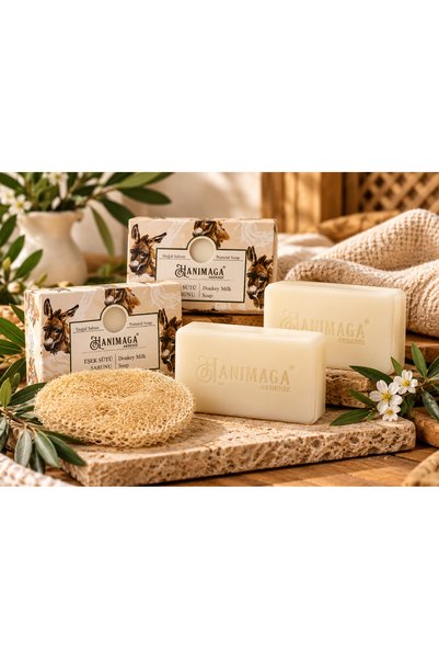 Hanımağa Mediterranean Donkey Milk Soap 2 Pieces 100 Gr+100 Gr / Natural Bath...