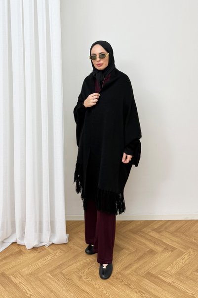 Melike Tatar Knitwear Poncho 96-002