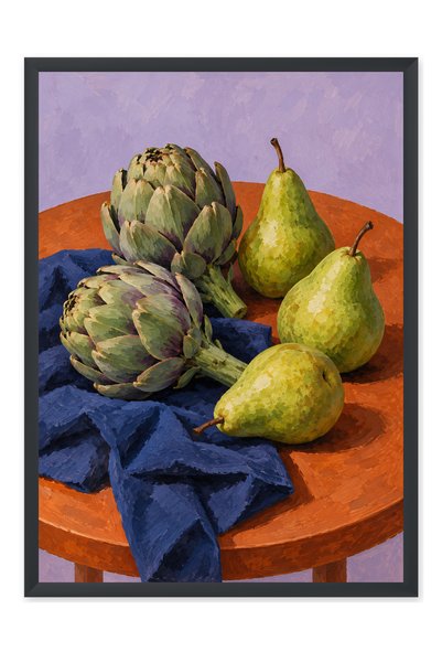 Atlas Sanat Galerisi Enginar Sofrası 50x70 cm Çerçeveli PVC Korumalı Poster T...