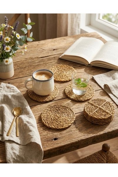 HND CONCEPT Straw Coasters 6 Pieces 10cm