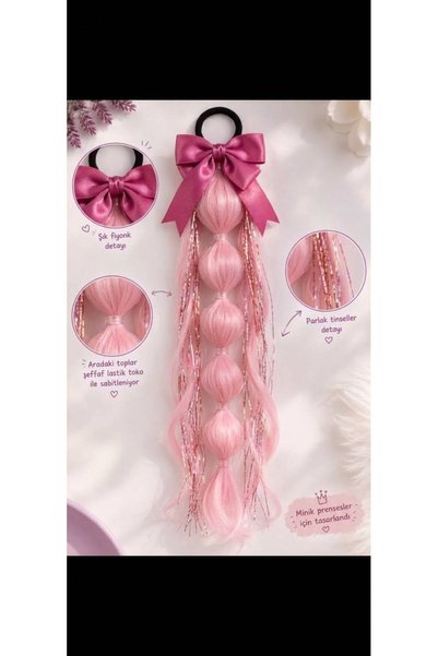 PEMBE KURDELA DETAYLI BUBBLE SAÇ