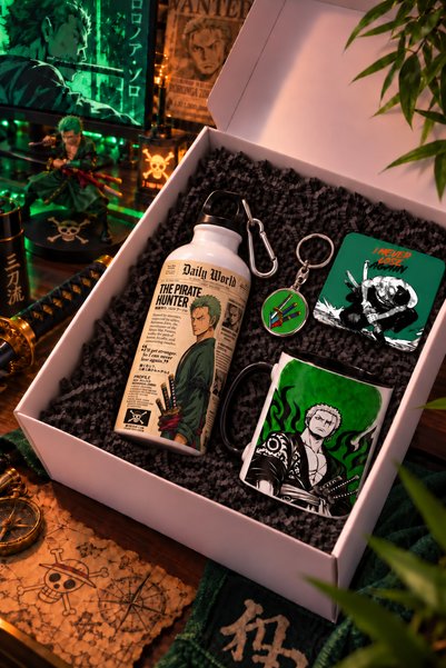 DeseneBak Anime Severlere Özel One Piece Zoro Hediye Seti – Zoro Matara, Kupa...