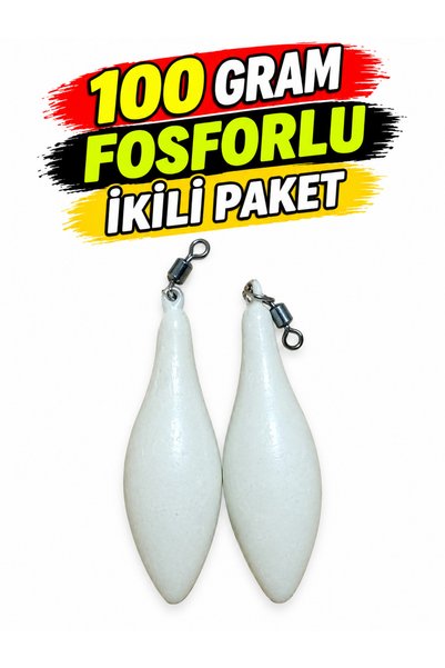 Türkaslann 100 gram fosforlu Surf casting olta kurşunu ikili paket