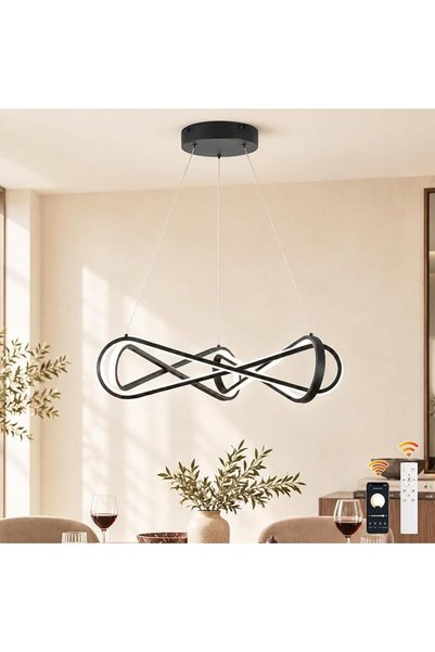 Garwarm مصباح معلق LED بقوة 53 واط، ثريا ذهبية عصرية مع جهاز تحكم عن بعد وتطبيق