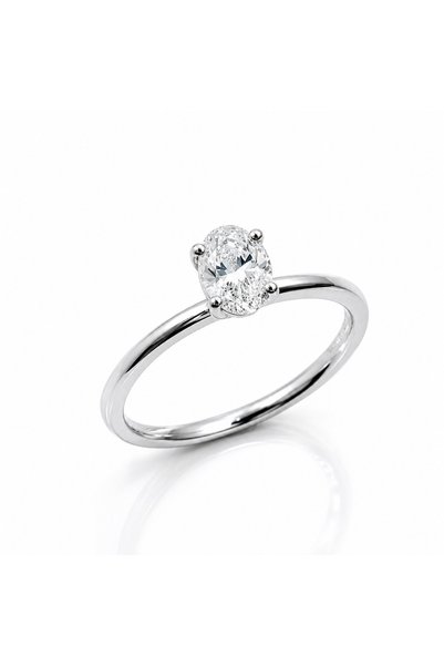 Mar & Co Diamonds Δαχτυλίδι Σολιτέρ Χρυσός 18Κ με Οβάλ Πέτρα 0.40ct GIA