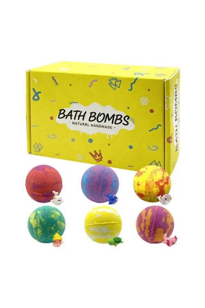 ZINEX Bombe Efervescente de Baie pentru Copii cu Surpriză - Set 6 Bucăţi, Fig...
