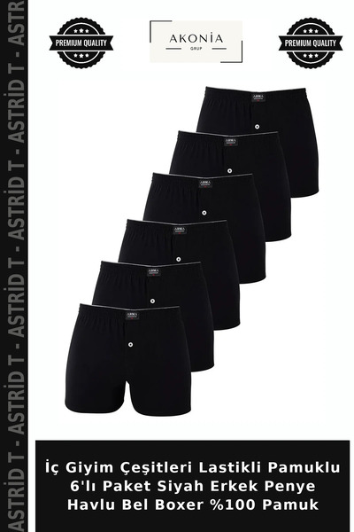 Generic Brand Underwear Types Elastic Cotton 6 Pack Black Men's Combed Cotton...