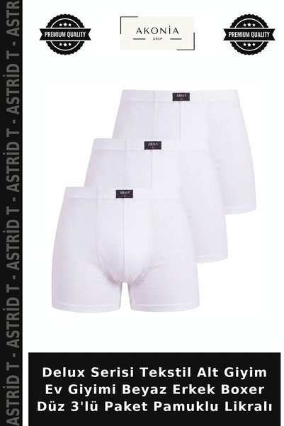 Generic Brand Delux Series Textile Underwear Home Wear White Men's Boxer Plai...