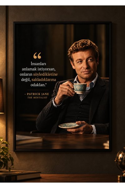 shop The Mentalist Patrick Jane Duvar Posteri Çerçevesiz Polisiye Gizem Dizi ...