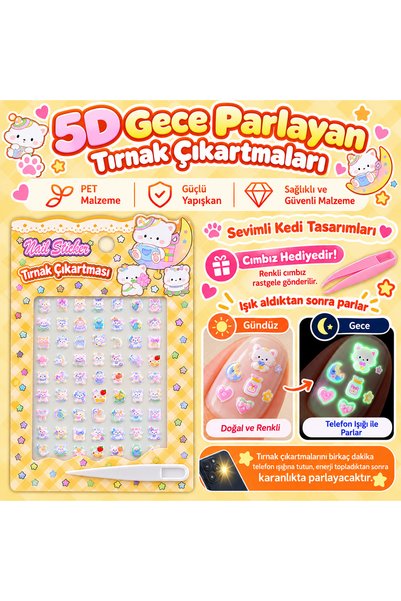 EDELFU Telefon Kamera, Tırnak Stickerı Kabartmalı Minik Yapışkanlı Fosforlu Sticker (Cımbızlı) (5D) (1 Minik Sayfa) (iPhone)