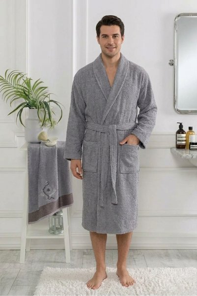 SHIPLA HOME طقم رداء حمام ومناشف من نانتي