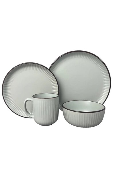 La Maison Stoneware Dinner Set (Grey, 16 Pc.)