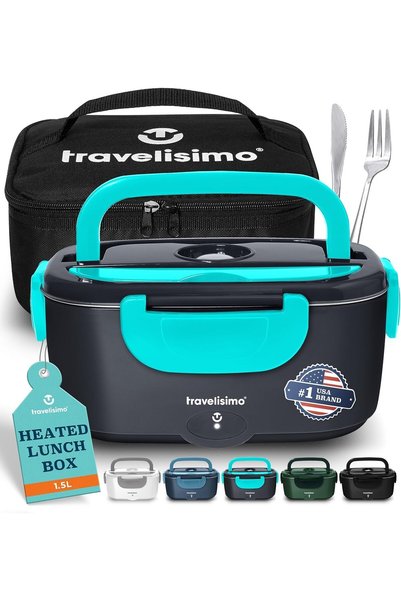 TRAVELISIMO Electric Lunch Box 3 in 1 80W for Car Truck and Work 220V+12V, He...
