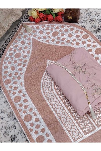 Generic Brand Elegant Prayer Set (Luxury Prayer Rug with Embroidered Prayer S...