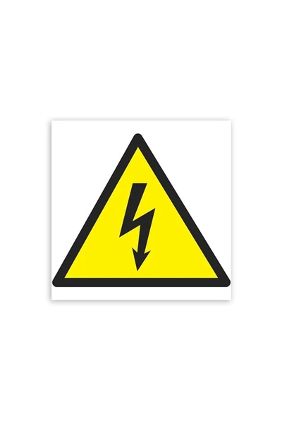 NO BRAND Warning sticker Danger of Electric Shock 20 x 20 cm yellow/black