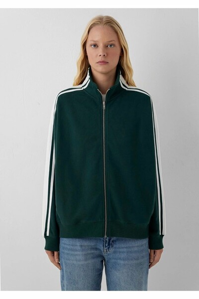 Mavi Women's Green Zippered Sweatshirt Çınar Green Sweatshirt
