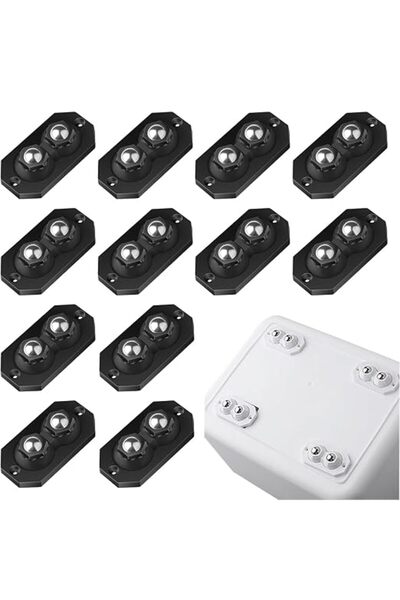 Tazweeq 12Pcs Swivel Adhesive Casters, Stainless Steel Furniture Rollers