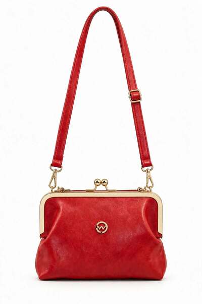 Vivaq Women's Coral Red Faux Leather Small Size Crossbody Shoulder Bag with Z...
