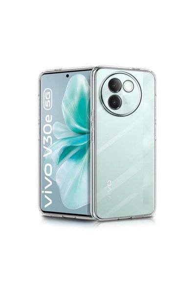 kumkumticaret جراب Vivo V30e مصنوع من السيليكون الشفاف الفاخر