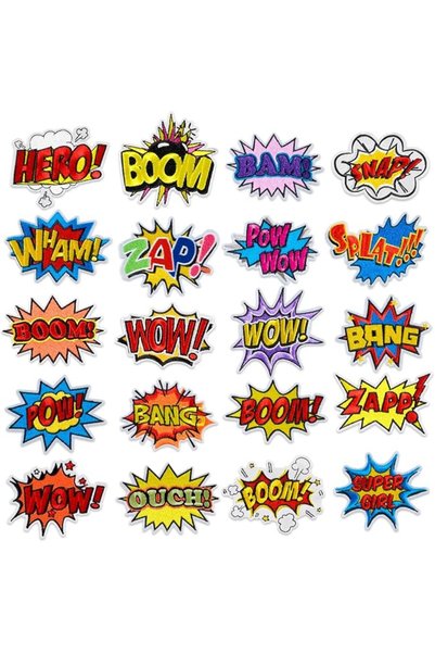 TERRIFI Hero Themed Iron on Patches, 20 Piece Embroidered Letter Applique Set