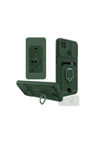 kumkumticaret Xiaomi redmi 9c case zuma business card ring silicone - green