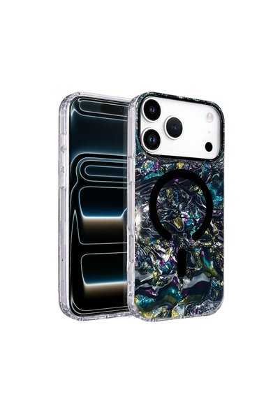kumkumticaret غطاء Onegif Apple iPhone 17 Pro Max/18 Pro Max Mila Dalgalı Mag...