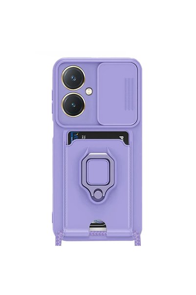 kumkumticaret Vivo Y27 Case Zuma with Business Card and Ring Silicone - Lilac