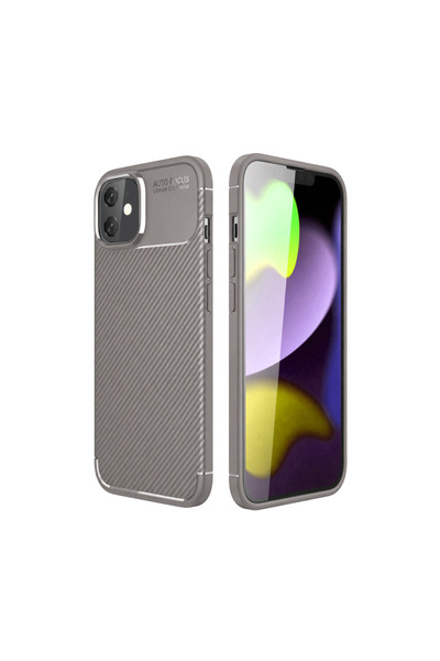 kumkumticaret Apple iPhone 11 Case Auto Focus Carbon Cover - Gray