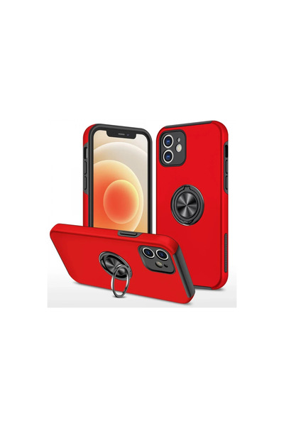 kumkumticaret Apple iphone 12 case elite ring cover - red