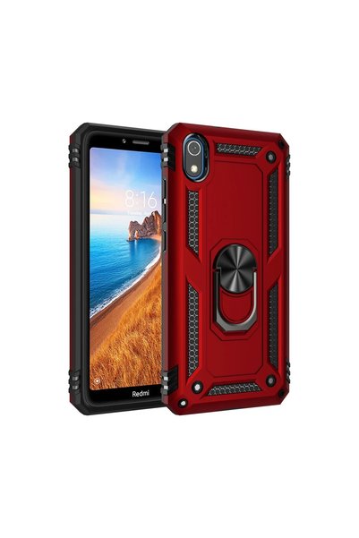 kumkumticaret غطاء سيليكون لـ Xiaomi Redmi 7A مع حلقة صوفيا - أحمر