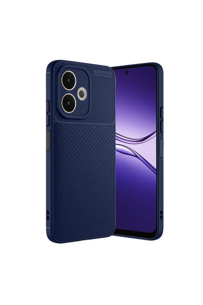 kumkumticaret Oppo A5 Pro 4g Case Auto Focus Carbon Cover - Navy Blue