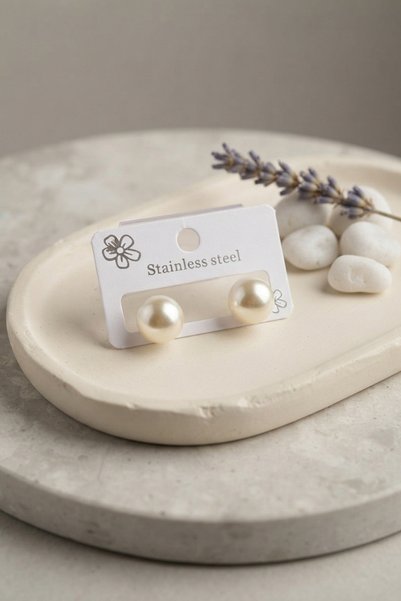 Eldenör 12 mm Pearl Earrings - Lisinya LSELDR06